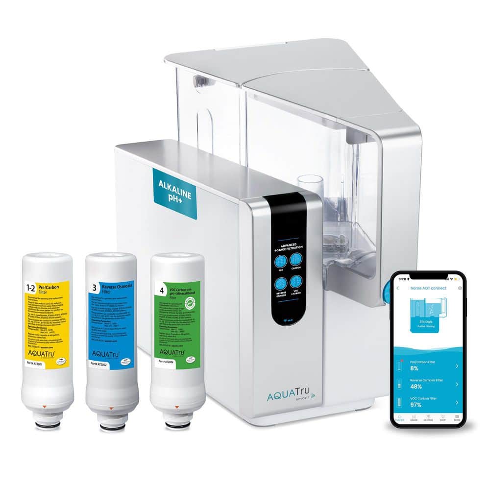 AQUA TRU AquaTru Alkaline Smart Countertop Water Purifier for PFAS and Other Contaminants with App No Plumbing BPA Free