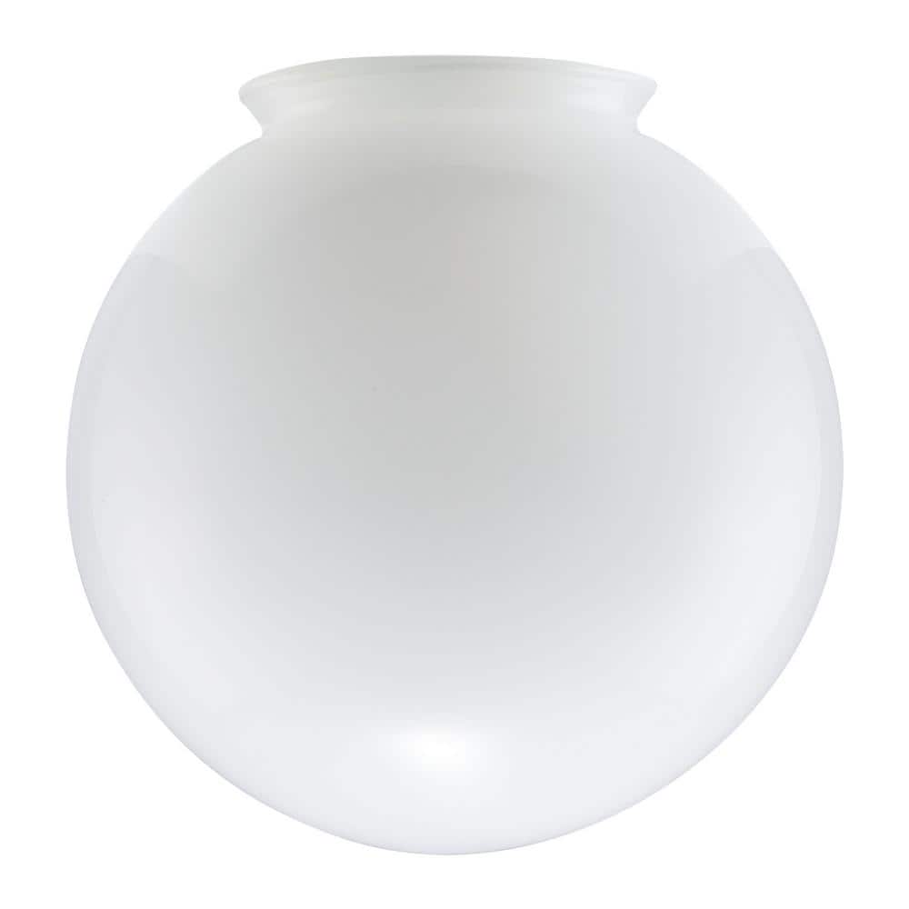PRIVATE BRAND UNBRANDED 6 in. White Opal Glass Globe Shaped Replacement Flush Mount Shade with 3.25 in. Lip Fitter (2)