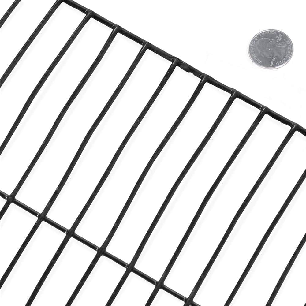 Fencer Wire 4 ft. x 50 ft. 16-Gauge Black PVC Coated Welded Wire Fence with Mesh Size 1/2 in. x 3 in. (2)