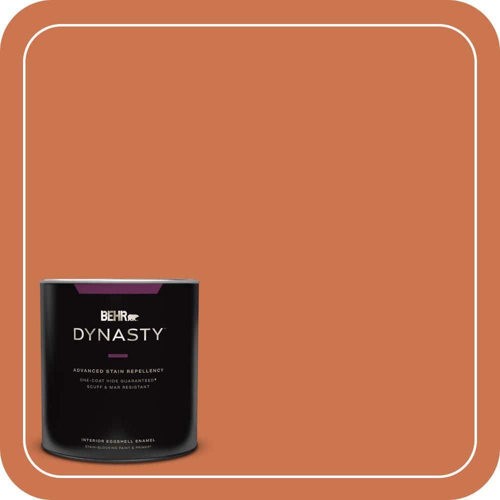 BEHR DYNASTY 1 qt. #PMD-103 Sweet Carrot Eggshell Enamel Interior Stain-Blocking Paint and Primer