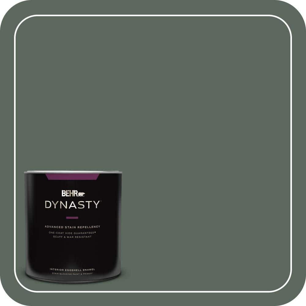 BEHR DYNASTY 1 qt. #N420-6 Pine Mountain One-Coat Hide Eggshell Enamel Interior Stain-Blocking Paint and Primer