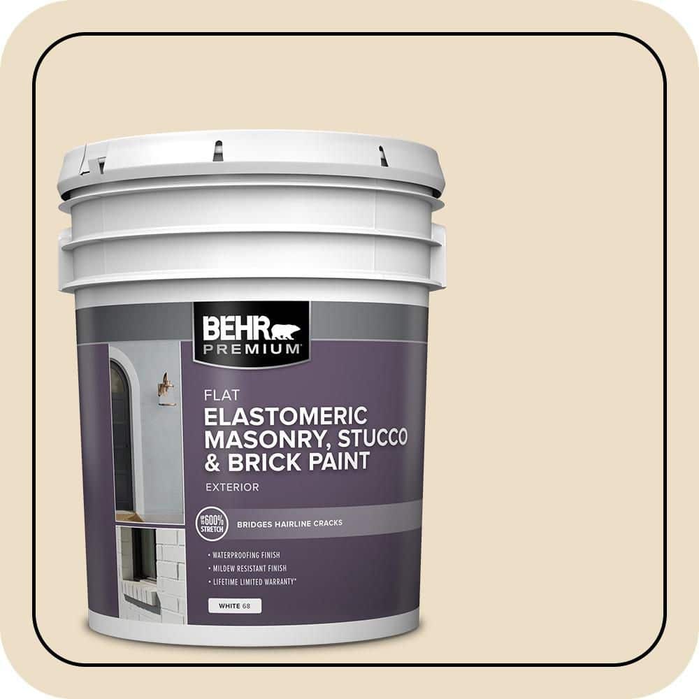 BEHR PREMIUM 5 gal. #710C-2 Raffia Cream Elastomeric Masonry, Stucco and Brick Exterior Paint (1)