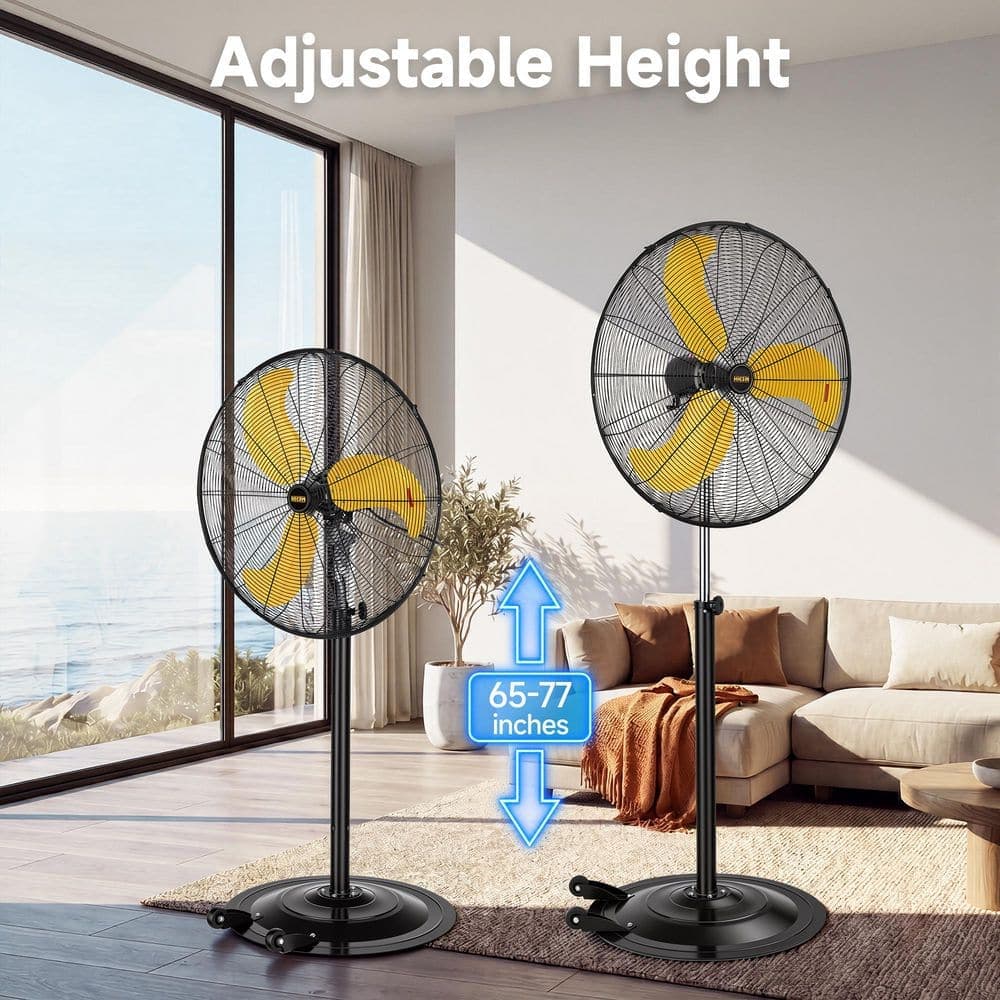 Edendirect High Velocity 3-speed Industrial Pedestal Fan in, 80° Oscillating, Powerful Motor, 8300 CFM, UL Certified (4)
