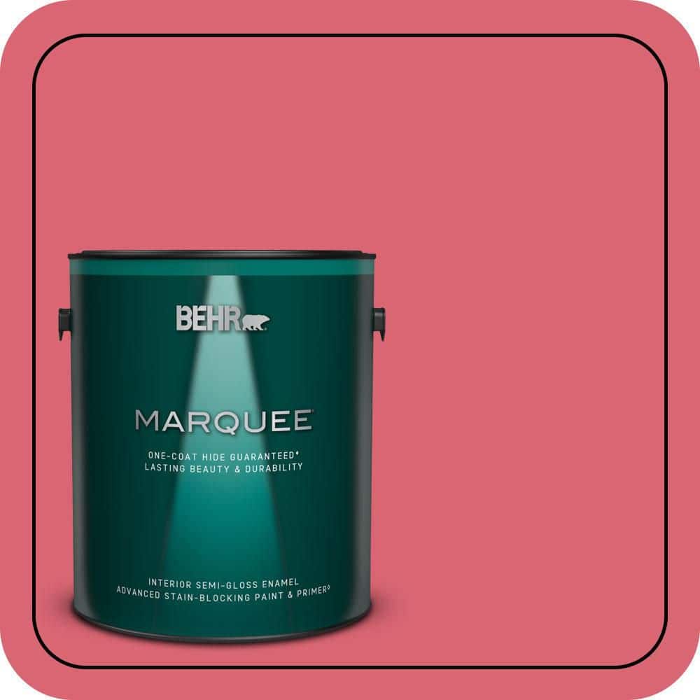 BEHR MARQUEE 1 Gal. #P150-5A Strawberry Taffy Semi-Gloss Enamel Interior Paint and Primer