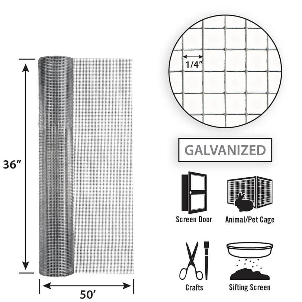 Garden Craft 36 in. H x 50 ft. L Hardware Cloth with 1/4 in. Openings (2)