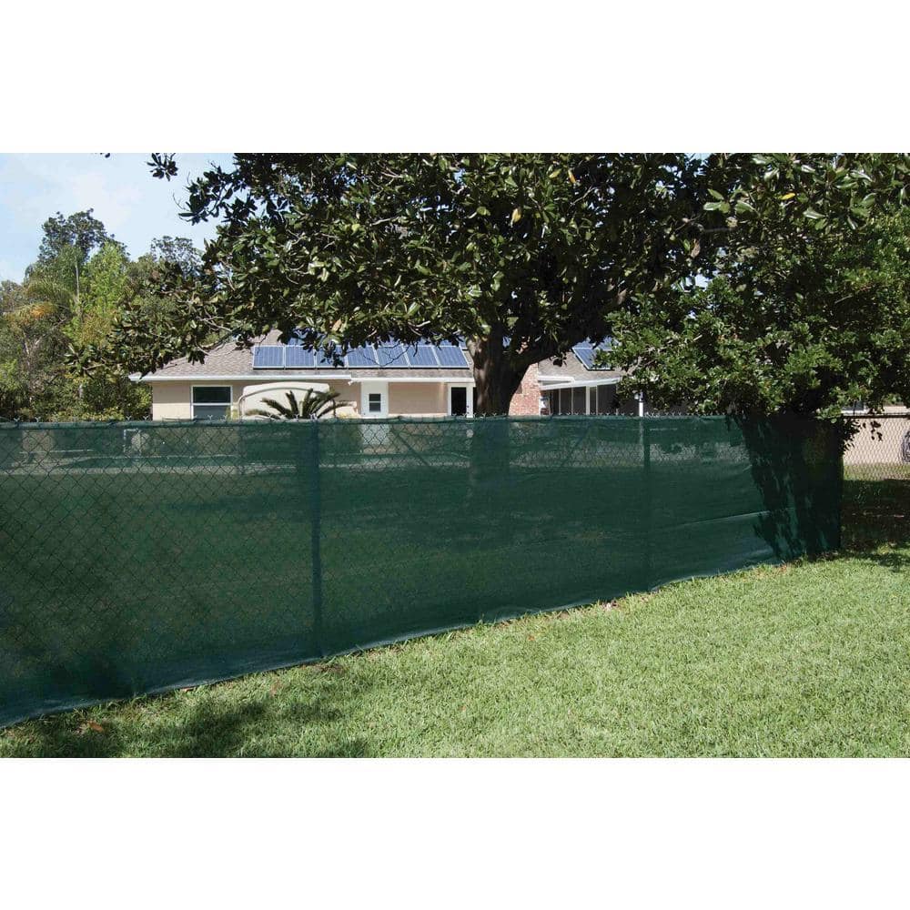 Unbranded 92 in. x 50 ft. Green Mesh Fabric Privacy Fence Screen with Integrated Button Hole
