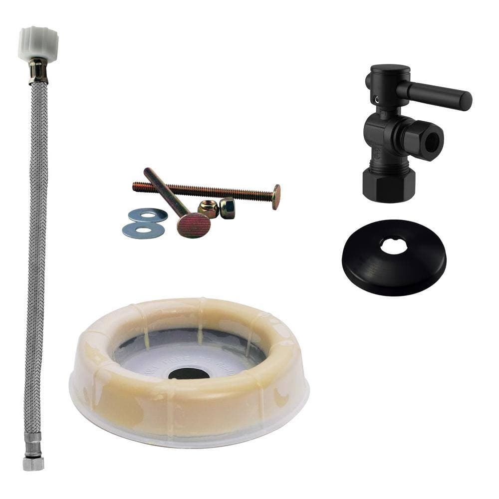 Westbrass 1/2 in. Nominal Compression Toilet Supply Kit in Matte Black (1)