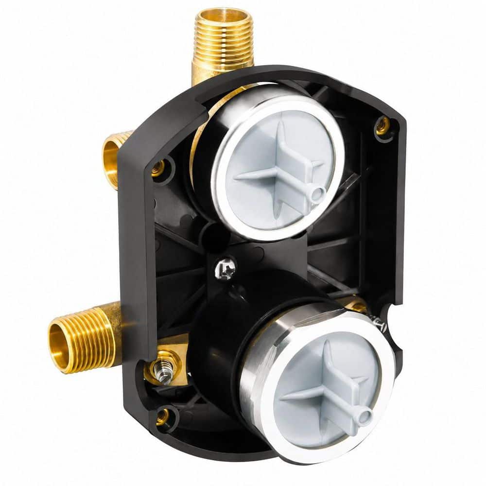 Wudkey Integrated Shower and Diverter Valve in Black for Integrated Diverter Valve Trim kit, Screwdriver Stops Included (1)