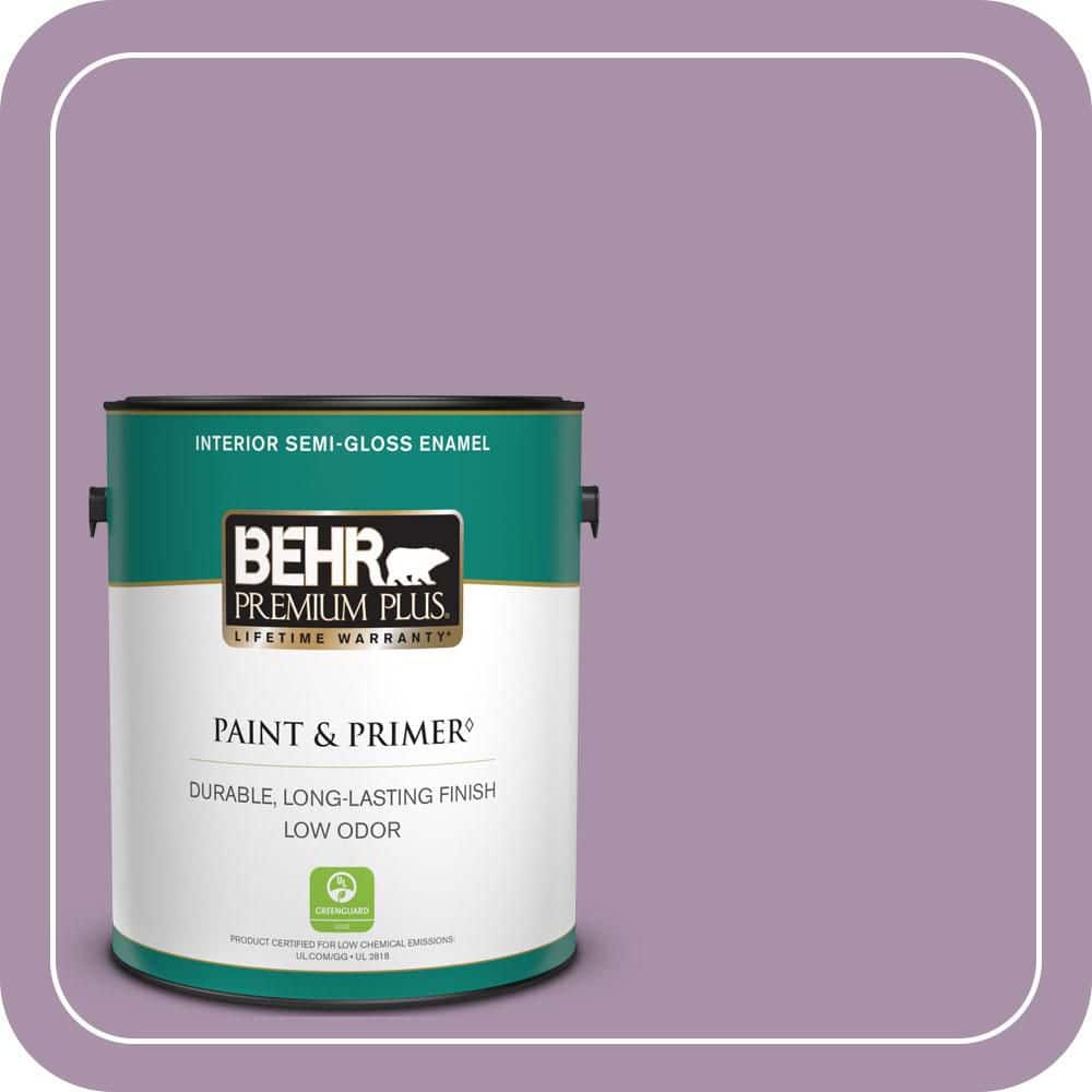 BEHR PREMIUM PLUS 1 gal. #670D-5 Garden Flower Semi-Gloss Enamel Low Odor Interior Paint & Primer