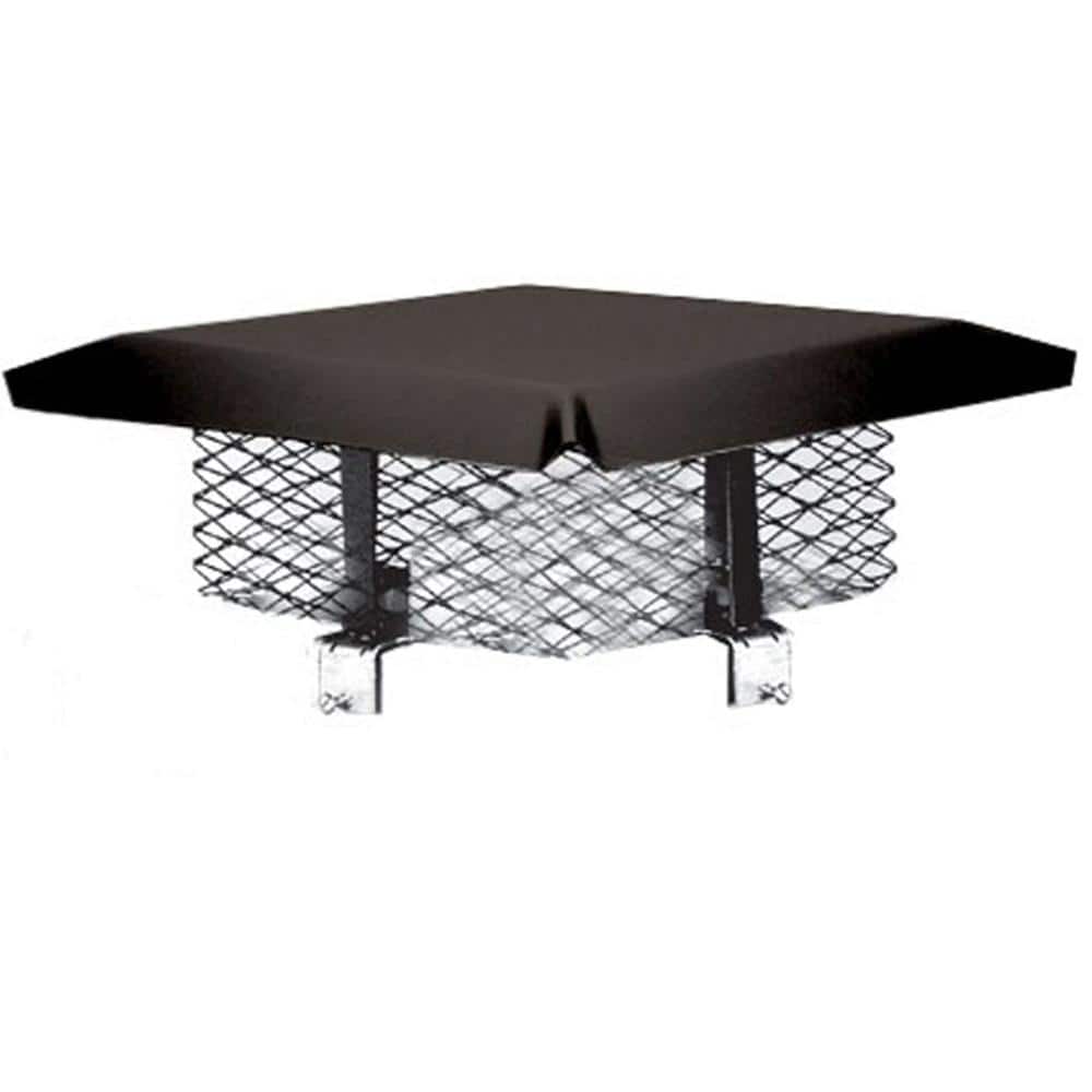 Master Flow 8 in. x 8 in. Galvanized Steel Adjustable Chimney Cap in Black