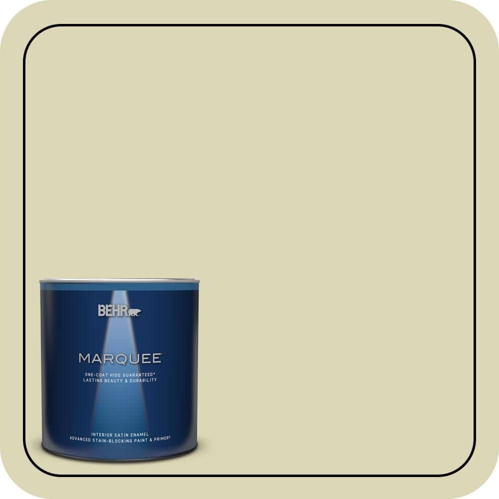 BEHR MARQUEE 1 qt. #MQ3-14 Springday One-Coat Hide Satin Enamel Interior Paint & Primer