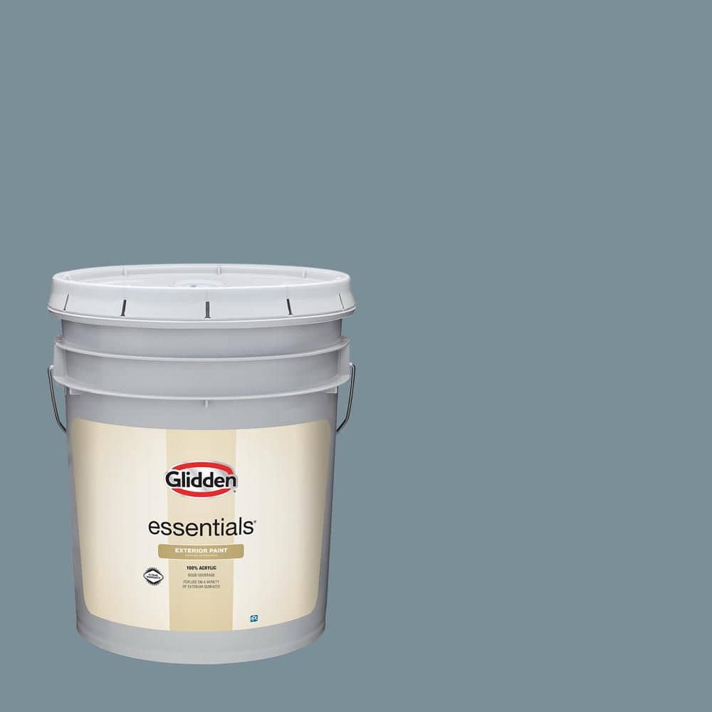 Glidden Essentials 5 gal. PPG1153-5 Chalky Blue Satin Exterior Paint