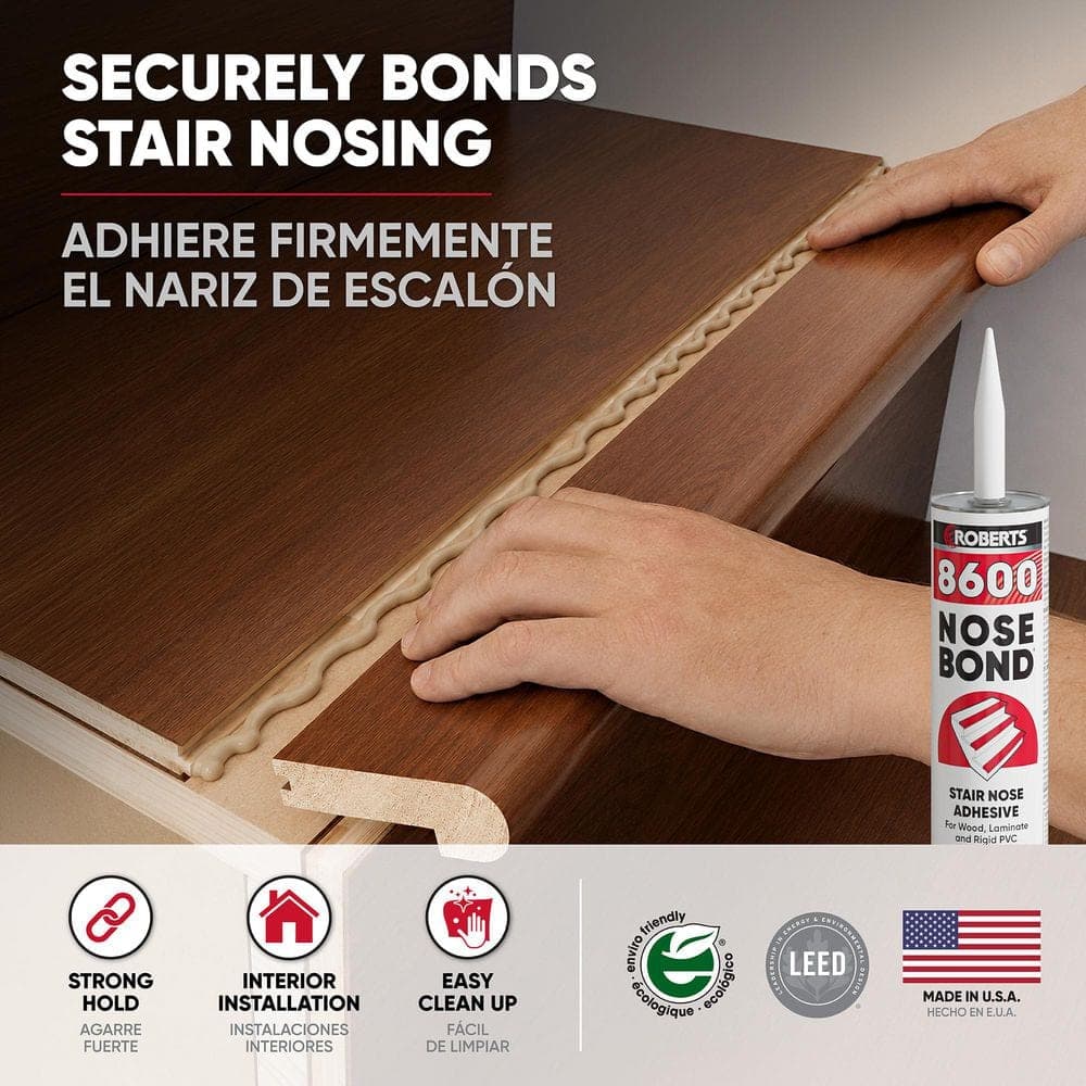 ROBERTS 8600 Nosebond Beige 10 oz. Wood, Laminate, and Rigid PVC Stair Nose Adhesive in Beige (4)