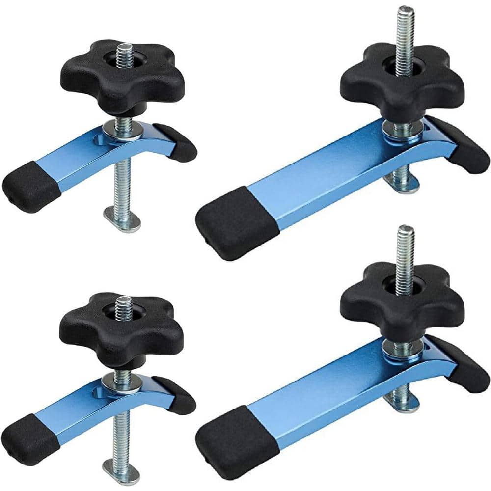 ‎POWERTEC T-Track Hold Down Clamp Set, 5-1/2 in. L x 1-1/8 in. W and 3-5/8 in. L x 3/4 in. W, 2 of Each (4-Pack) (1)