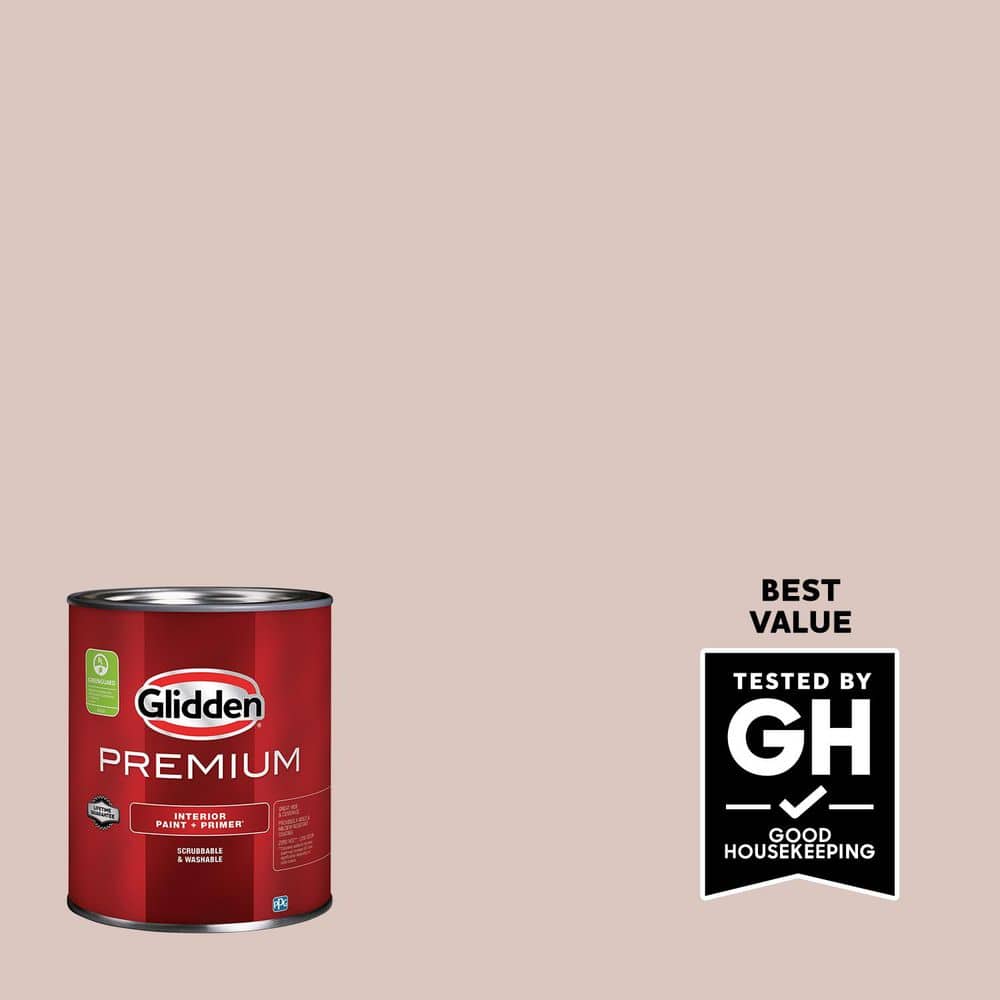 Glidden Premium 1 qt. PPG1016-3 Cheerful Heart Flat Interior Latex Paint