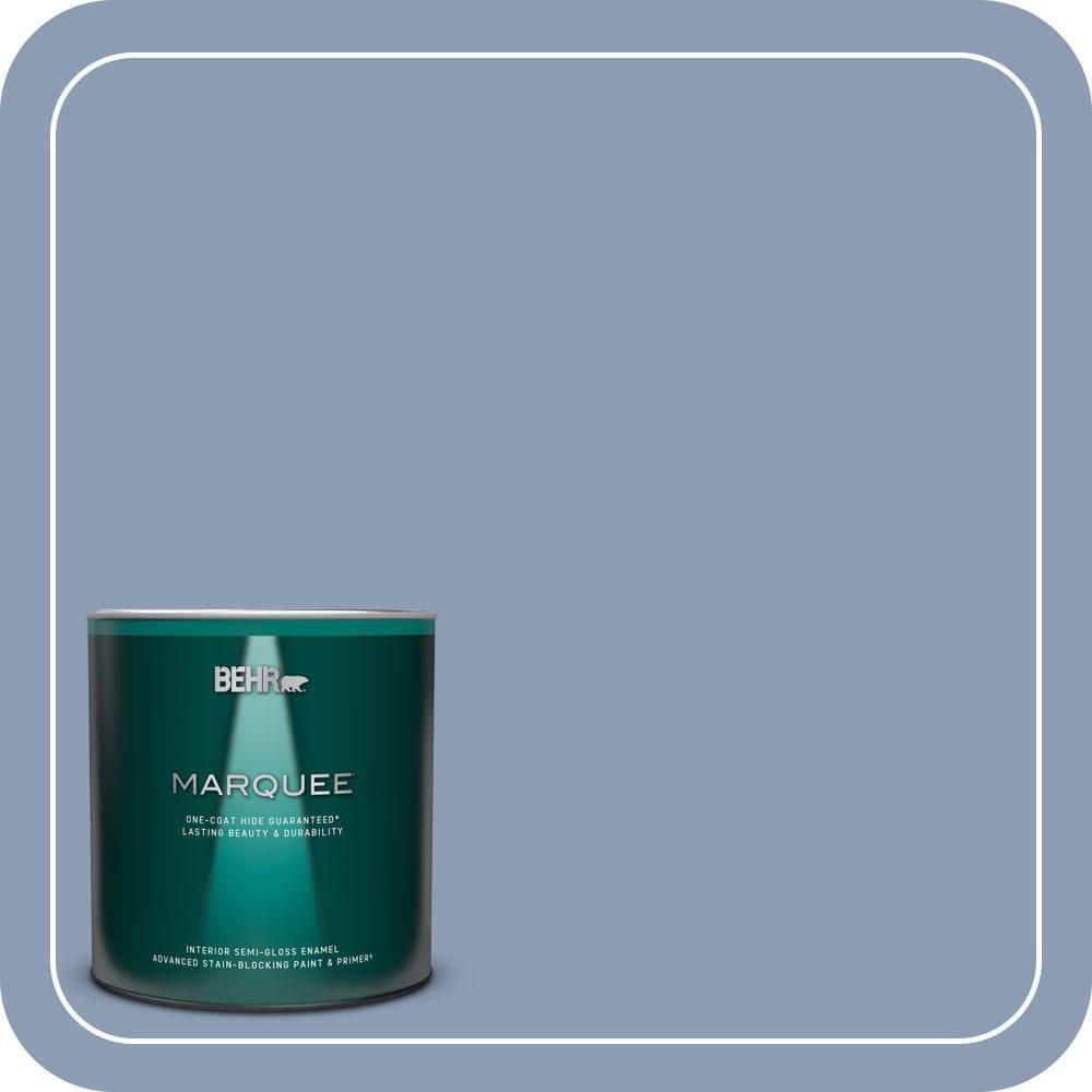 BEHR MARQUEE 1 qt. #PMD-72 Periwinkle Dusk Semi-Gloss Enamel Interior Paint & Primer