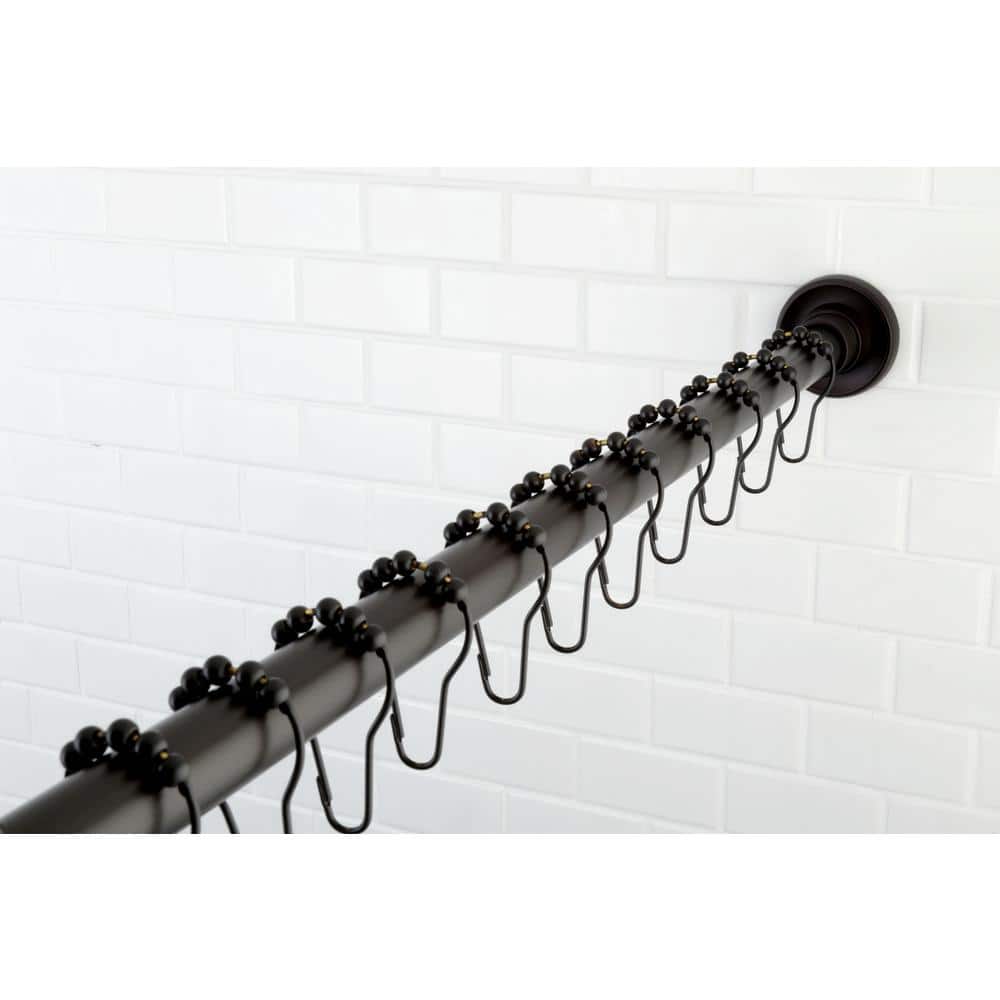 Kingston Brass Contemporary 60 in. to 72 in. Tension Shower Rod with Hooks in Oil Rubbed Bronze (2)