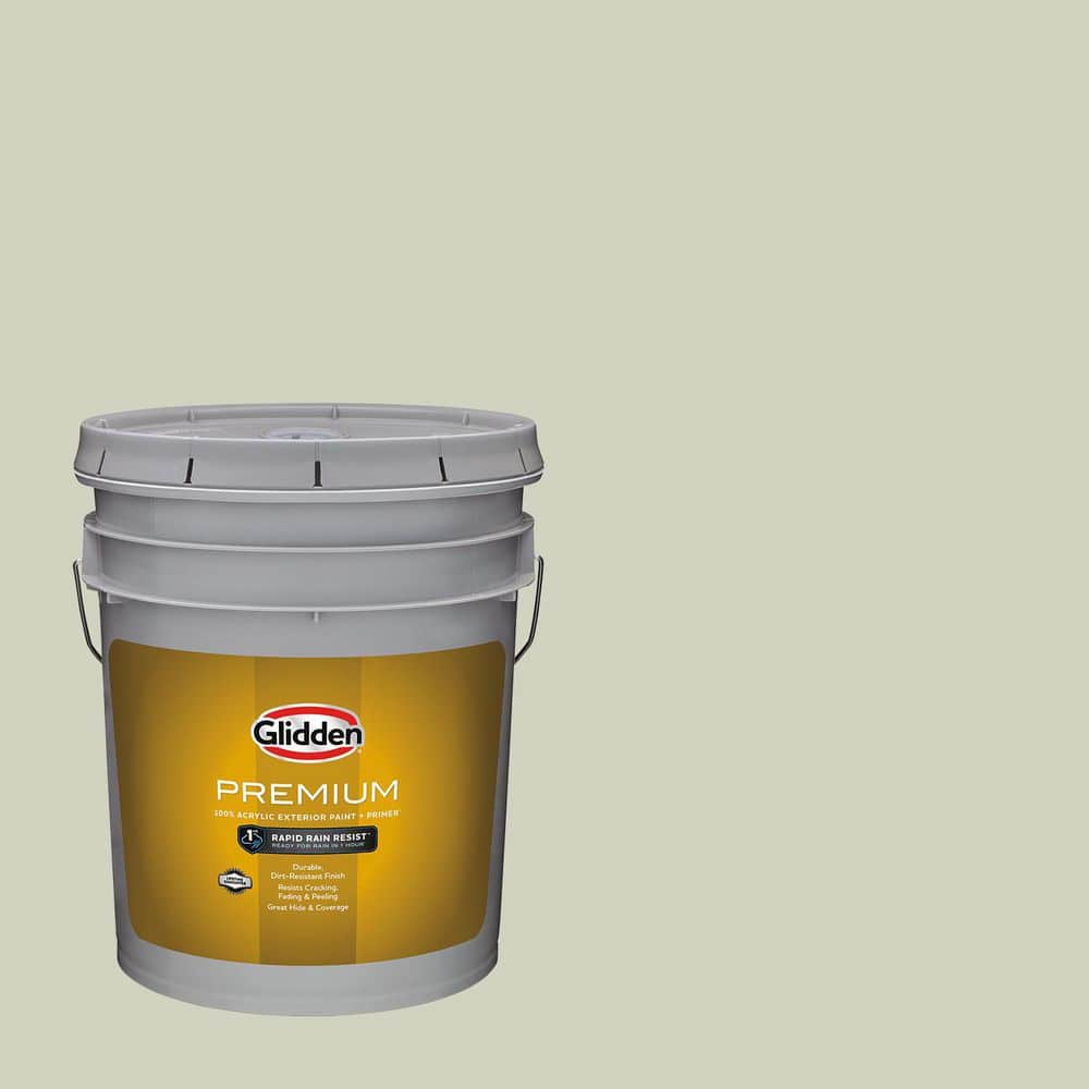 Glidden Premium 5 gal. PPG1030-1 Brainstorm Flat Exterior Latex Paint