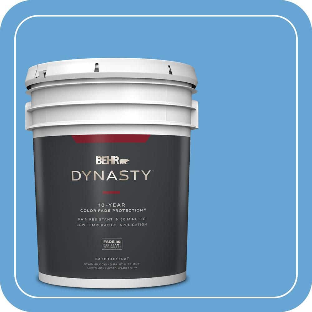 BEHR DYNASTY 5 gal. #560B-5 Ocean Tropic Flat Exterior Stain-Blocking Paint & Primer