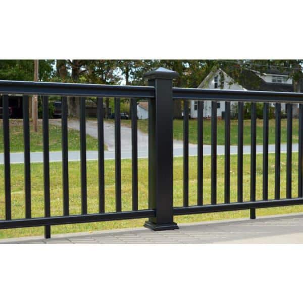 Fiberon Countryside 8 ft. x 36 in. Simply Brown Composite Line Section H-Channel Railing Kit (3)