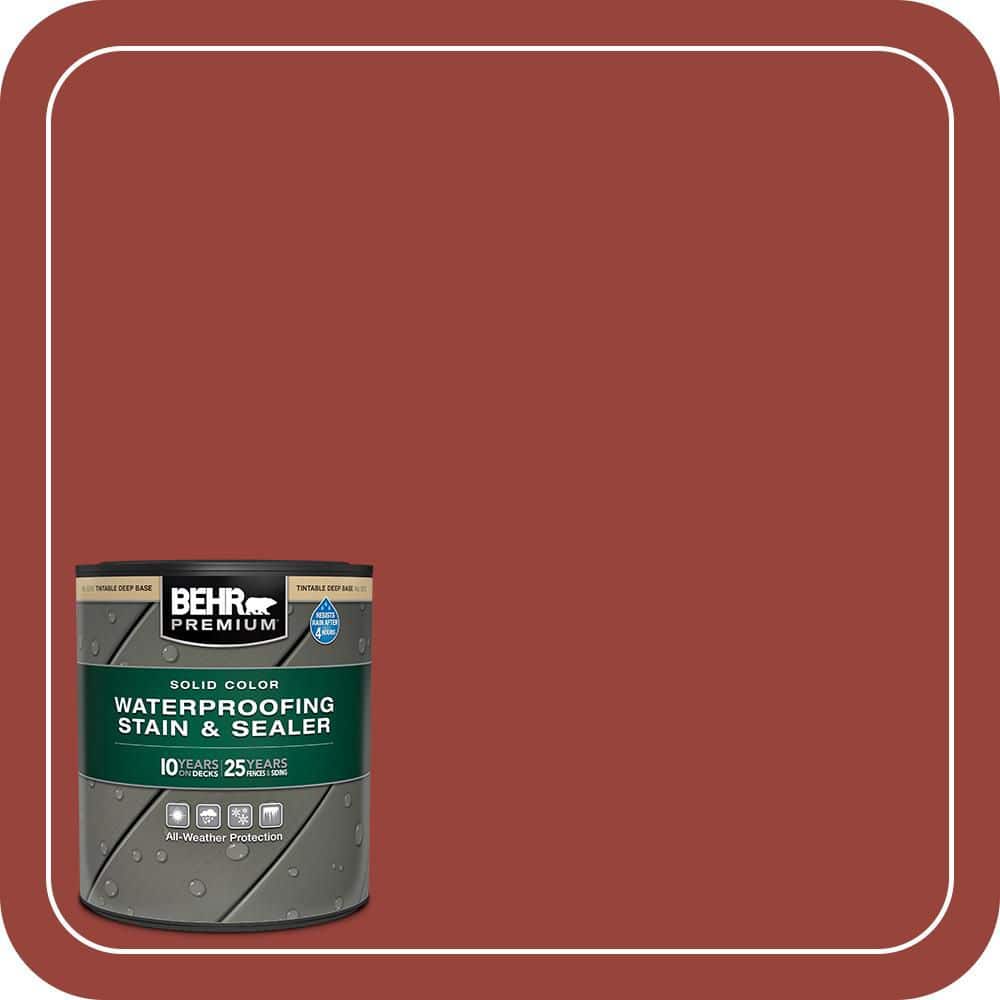 BEHR PREMIUM 1 qt. #PPU2-17 Morocco Red Solid Color Waterproofing Exterior Wood Stain and Sealer (1)