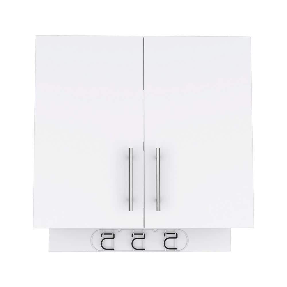 Unbranded 26.3 in. W x 27.2 in. D x 12.4 in. H Bathroom Storage Wall Cabinet in White (1)