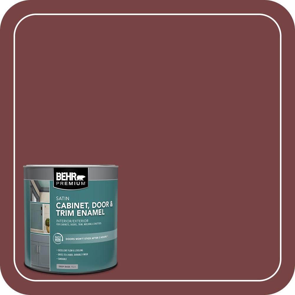 BEHR PREMIUM 1 qt. #PFC-04 Tile Red Satin Enamel Interior/Exterior Cabinet, Door & Trim Paint