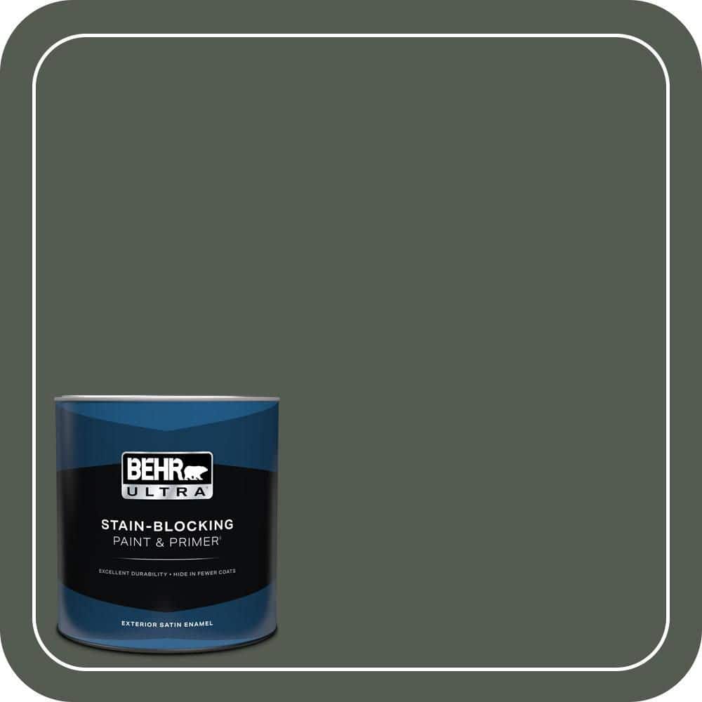 BEHR ULTRA 1 qt. #N410-7 North Woods Satin Enamel Exterior Paint & Primer