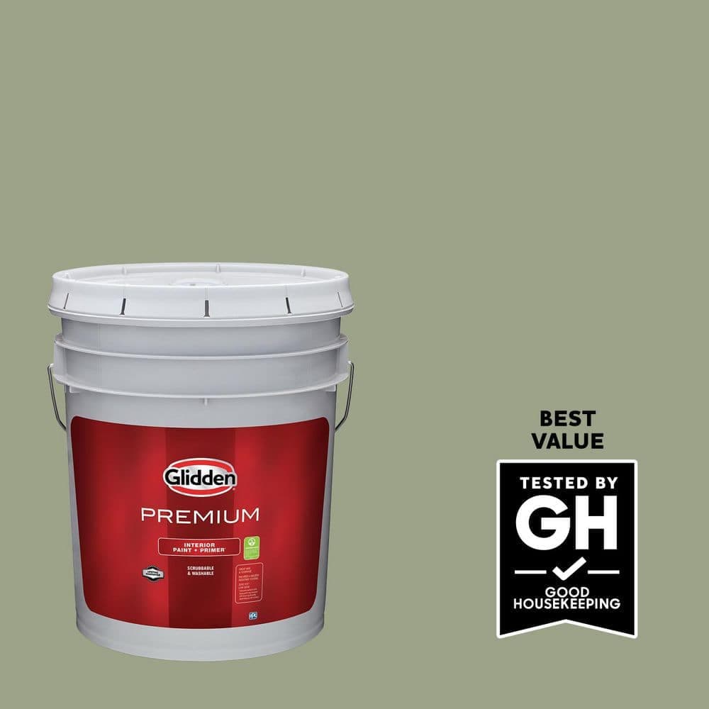 Glidden Premium 5 gal. PPG1030-4 Edamame Flat Interior Latex Paint