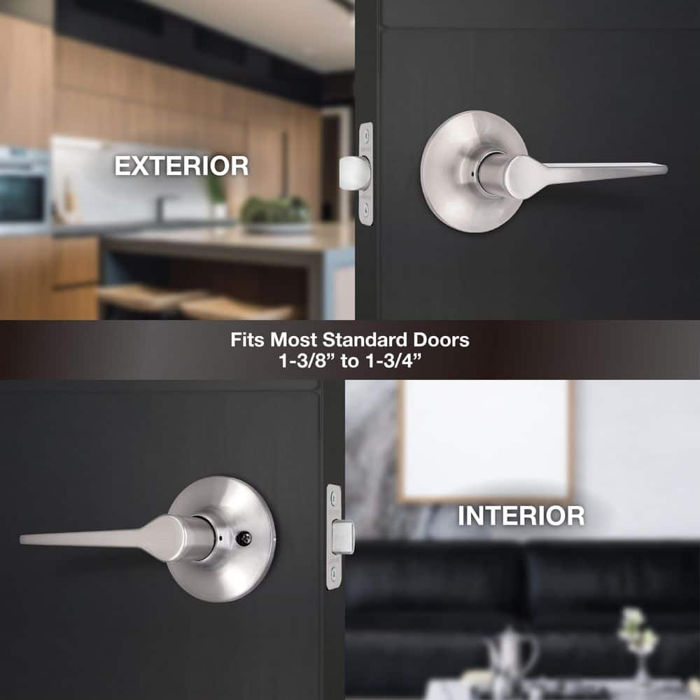Defiant Freedom Satin Nickel Hall/Closet Door Handle (3)