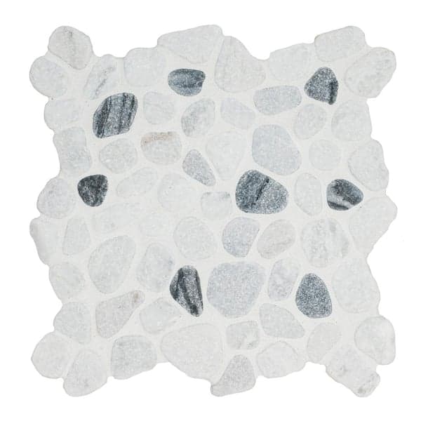 MSI Black and White Pebbles 12 in. x 12 in. x 10 mm Tumbled Marble Mosaic Tile (0.9 sq. ft. /Each) (2)