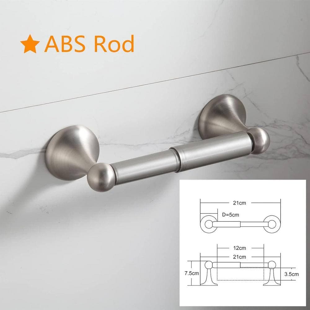 Unbranded 8-Pieces Bath Hardware Set w/ Adjustable Bathroom Towel Bars, Rings, Robe Hook and Toilet Paper Holder in Brushed Nickel (2)