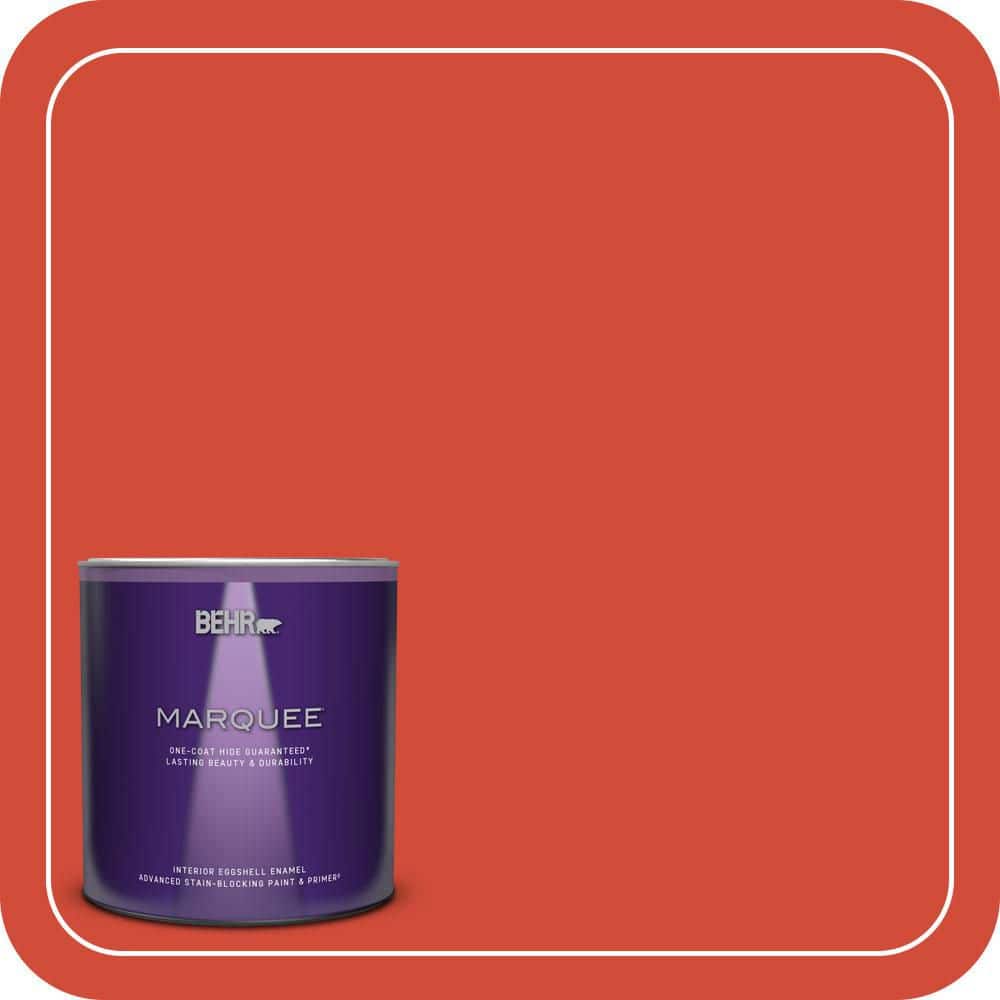 BEHR MARQUEE 1 qt. #S-G-190 Red Hot Eggshell Enamel Interior Paint & Primer