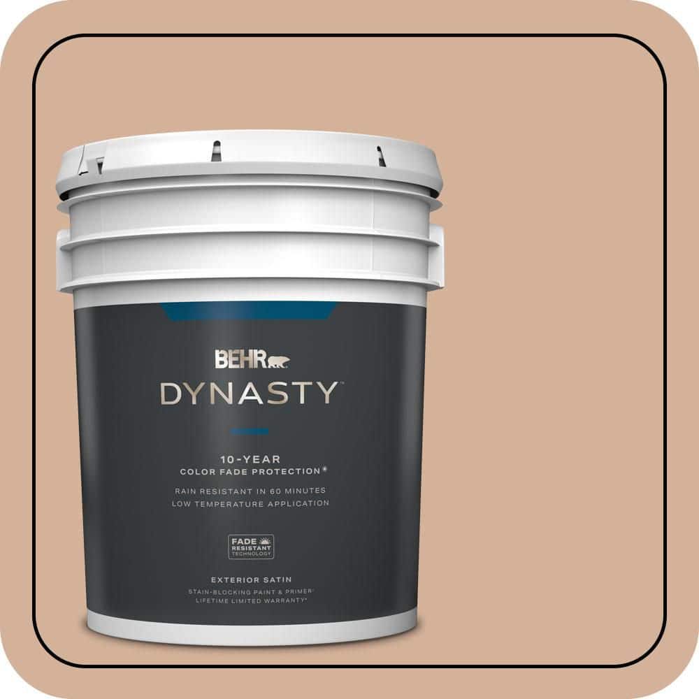 BEHR DYNASTY 5 gal. #S210-3 Sweet Tea Satin Enamel Exterior Stain-Blocking Paint & Primer