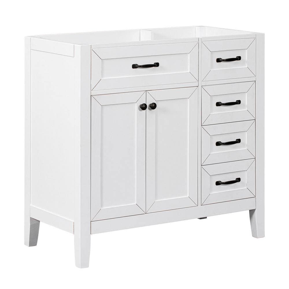 Adrinfly W 17.7 in. D 35 in. H Bath Vanity Cabinet without Top in,Bathroom Storage w/-Drawers,Doors,Solid Frame (2)