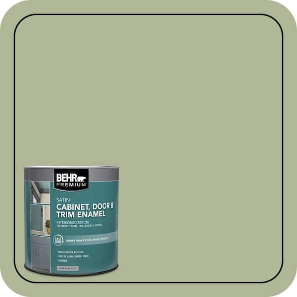 BEHR PREMIUM 1 qt. #PPU11-08 Moss Print Satin Enamel Interior/Exterior Cabinet, Door & Trim Paint (2)