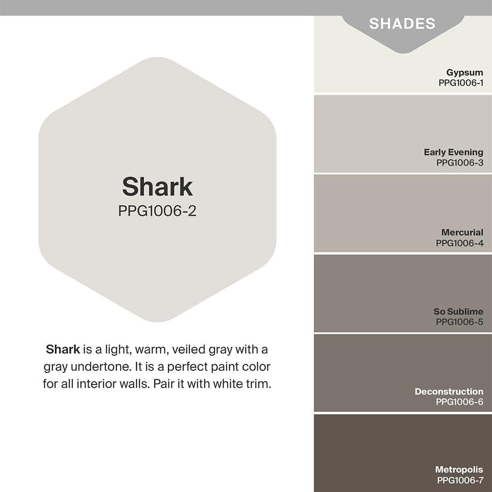 Glidden 8 oz. PPG1006-2 Shark Satin Interior Paint Sample (3)
