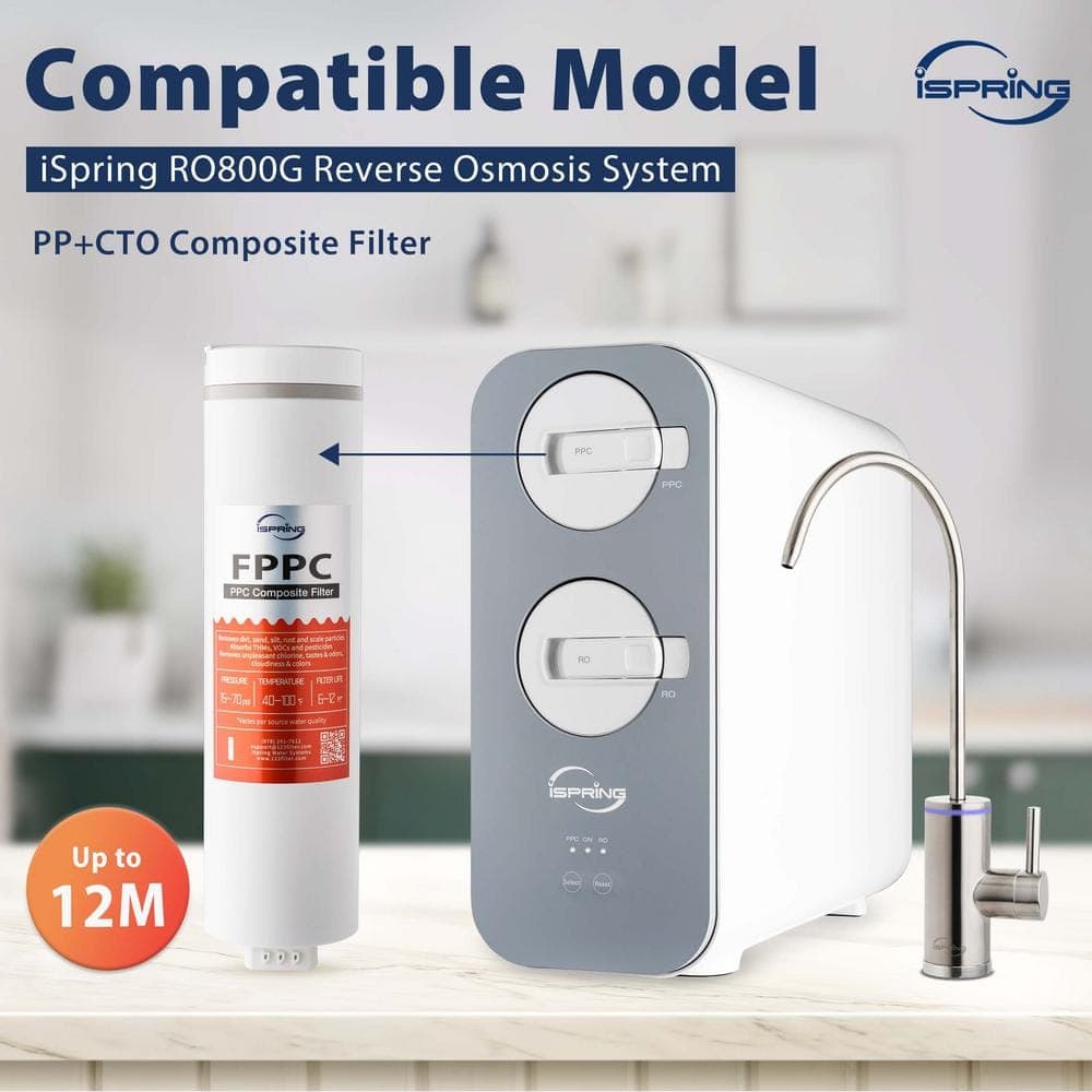 ISPRING FPPC Replacement Water Filter for RO800G Reverse Osmosis System (2)