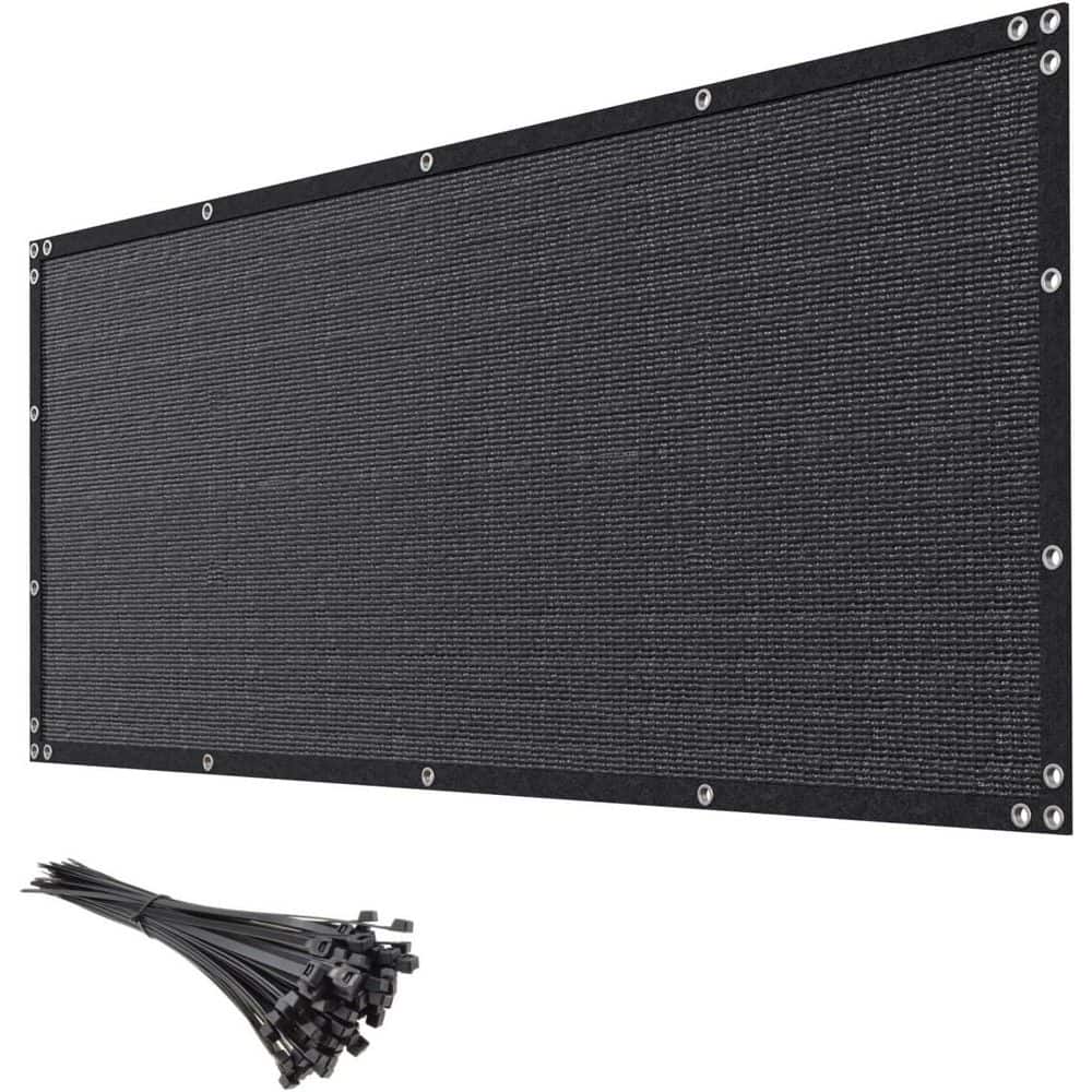 Unbranded Black HDPE Plastic Privacy Screen Fence 6 ft. x 50 ft. Heavy Duty Mesh Shade Net Cover for Garden Patio Backyard