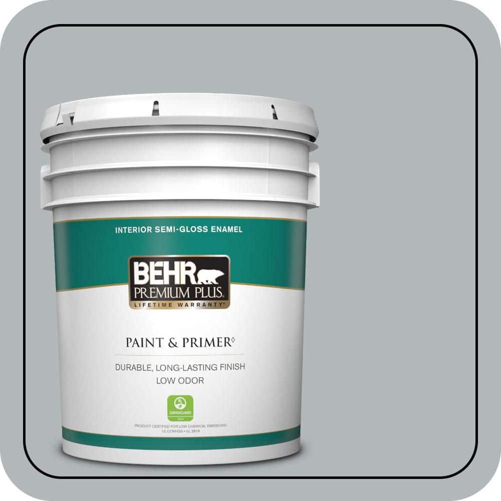 BEHR PREMIUM PLUS 5 gal. #N450-3 Meteor Shower Semi-Gloss Enamel Low Odor Interior Paint & Primer