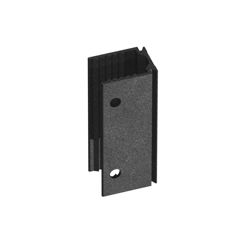 PEAK 1 in. x 4 in. Matte Black Aluminum Wood Board Bracket Modular Fencing for An Outdoor Privacy Fence System (2)