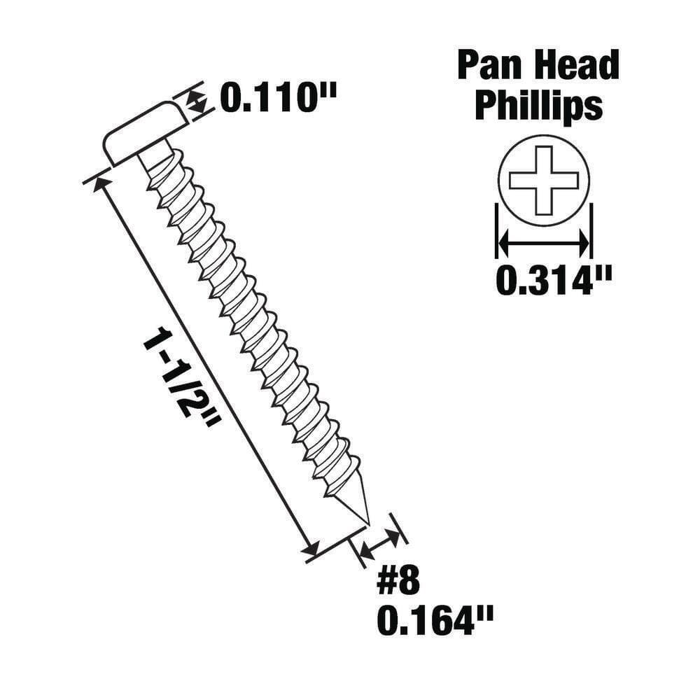 Everbilt # . Phillips Pan-Head Sheet Metal Screws per Pack) (4)
