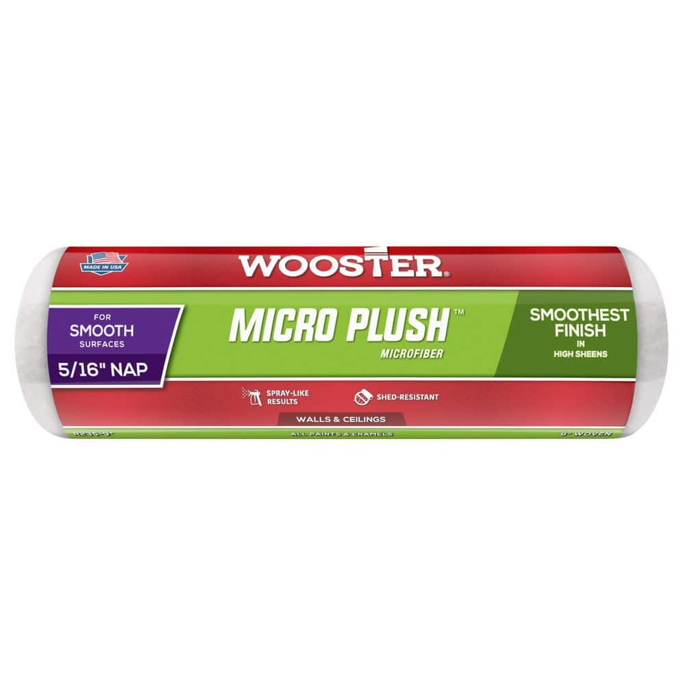 Wooster 9 in. x 5/16 in. Micro Plush High-Density Microfiber Roller Cover