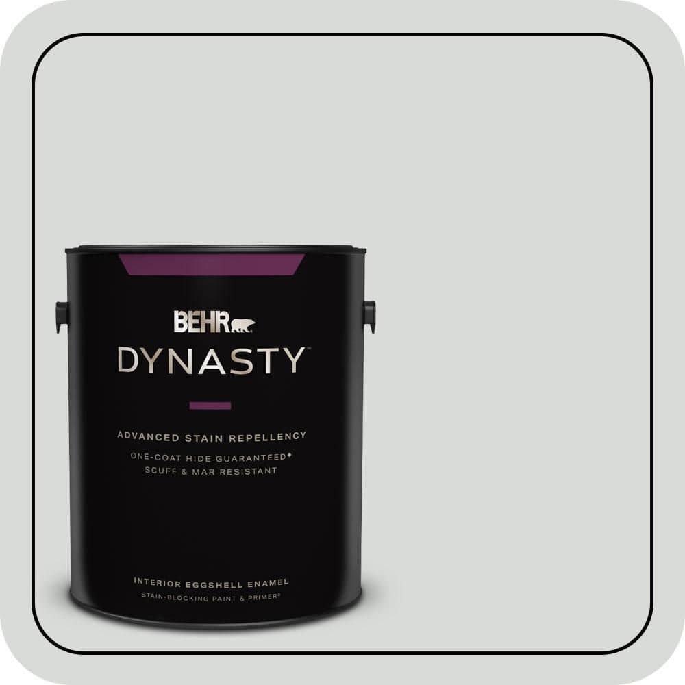 BEHR DYNASTY 1 gal. #N460-1 Evening White Eggshell Enamel Interior Stain-Blocking Paint & Primer