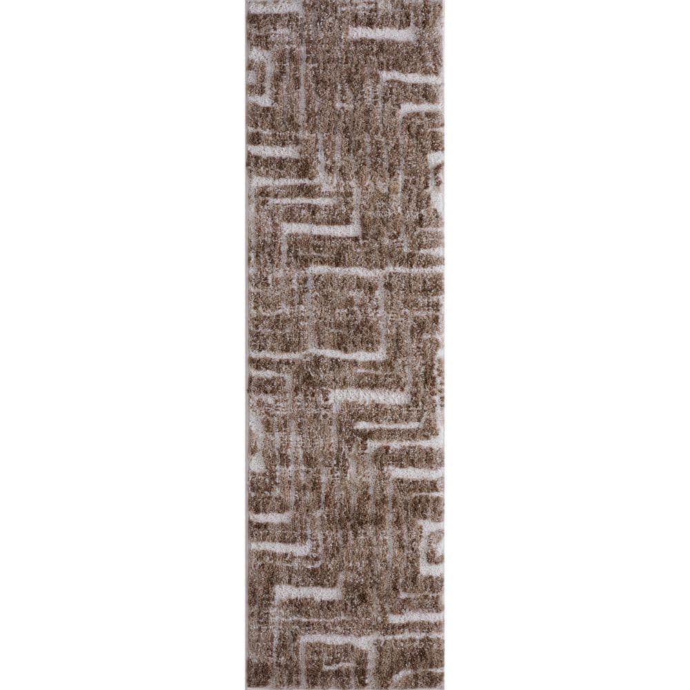 Home Decorators Collection Aberdeen 2 ft. x 7 ft. Brown/Ivory Runner Rug