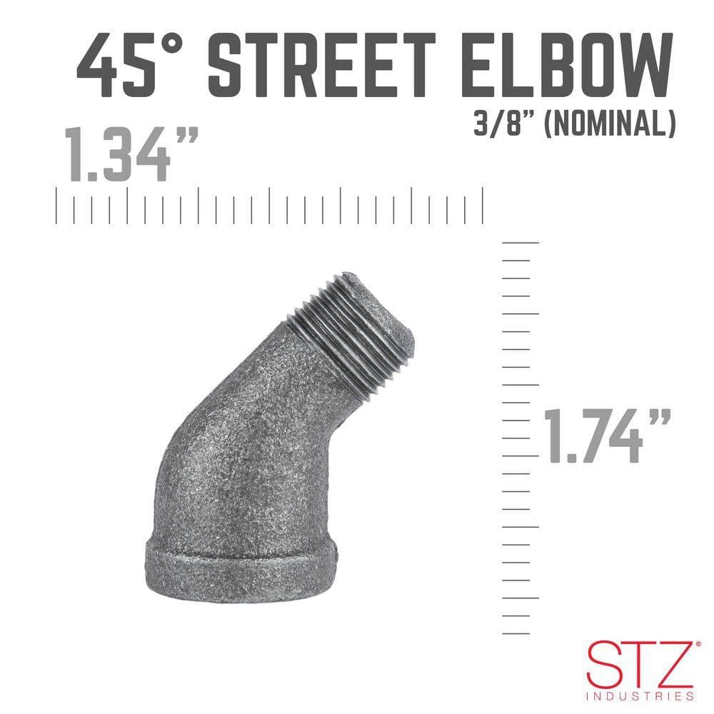 STZ 3/8 in. Black Iron 45° Street Elbow (3)