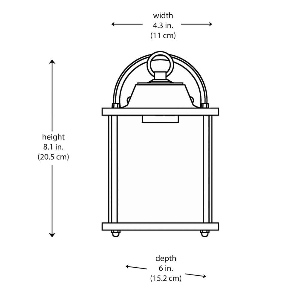 PRIVATE BRAND UNBRANDED 8 in. Black Outdoor Hardwired Wall Lantern Sconce with Clear Glass Shade and No Bulb Included (4)