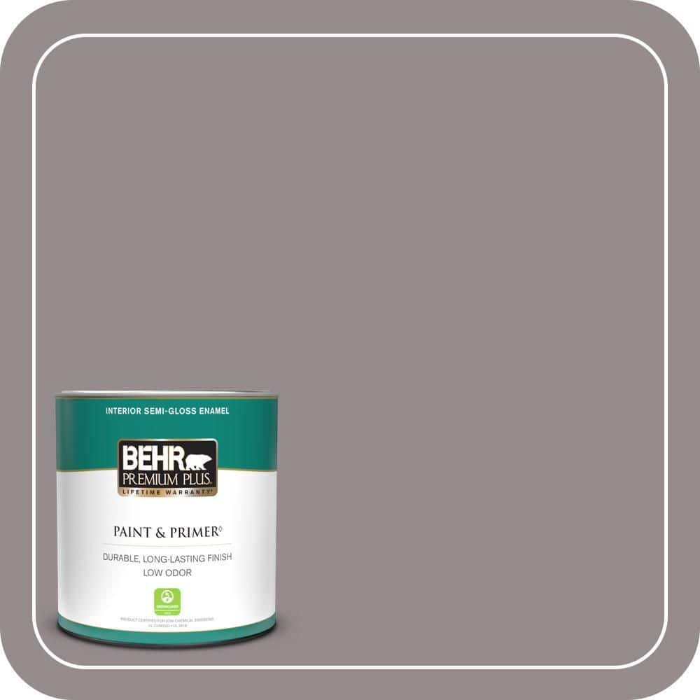 BEHR PREMIUM PLUS 1 qt. #T18-03 Graylac Semi-Gloss Enamel Low Odor Interior Paint & Primer