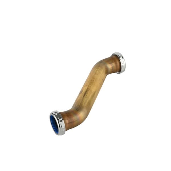Everbilt 1-1/2 in. 17-Gauge Unfinished Brass Double Slip-Joint Sink Drain Pipe Offset (2)