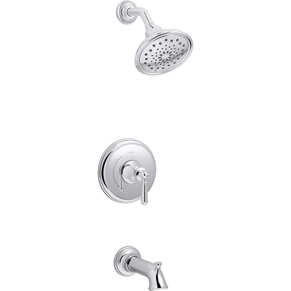 KOHLER Capilano Single-Handle 3-Spray Tub and Shower Faucet in Polished Chrome (Valve Included) (1)